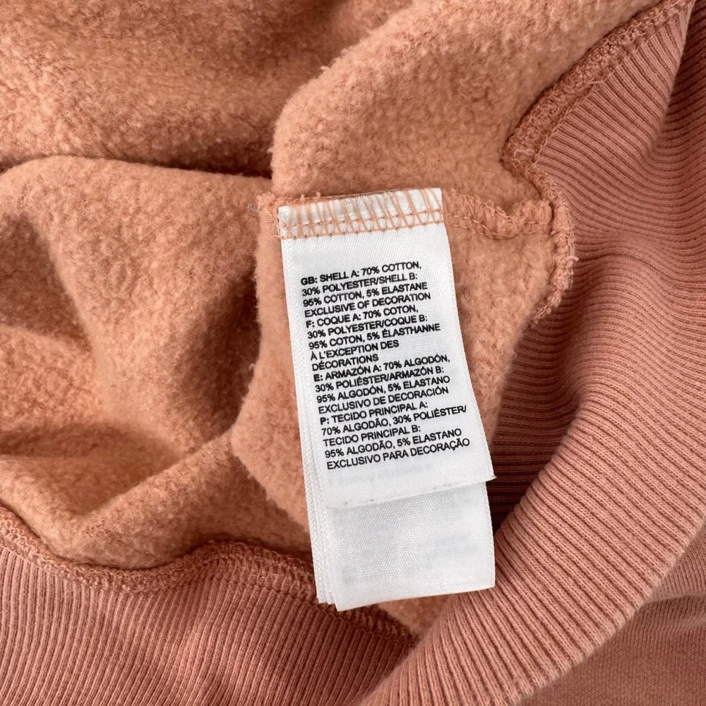 The North Face Hoodie Mens Large Clay Pink Graphic Back Pullover Pocket